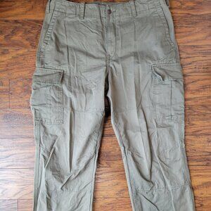 NAUTICA Gray Tan Cargo Pocket Utility Baggy Knee Straight Leg Pants sz 38x30 EUC